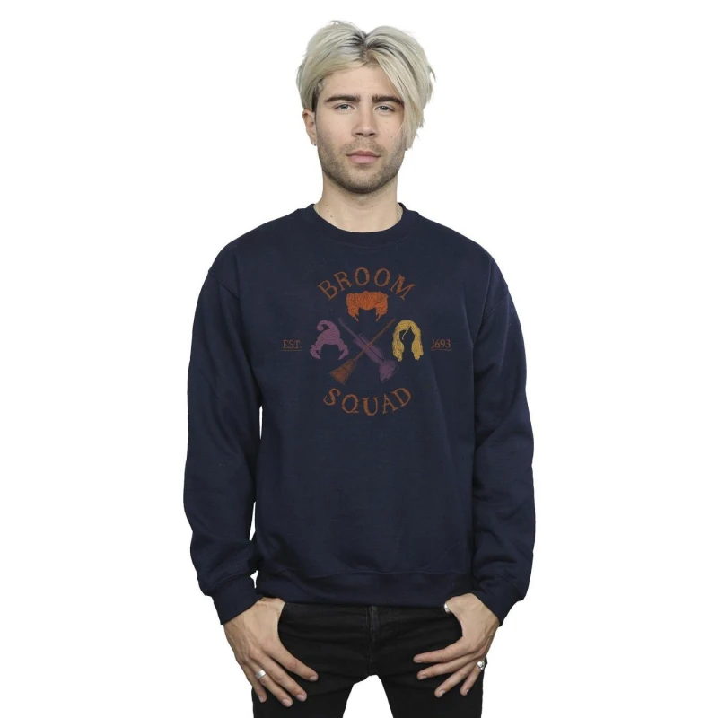 Image of Disney Men Hocus Pocus Broom Squad 93 Sweatshirt in Navy Size: Small Navy S Male 5063153144477