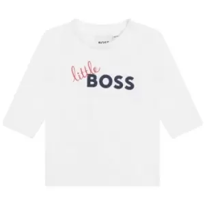Image of Boss Long Sleeve Logo T-Shirt Infant Boys - White