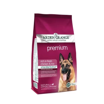 image of Arden Grange Adult Premium Chicken and Rice Dog Food 12kg