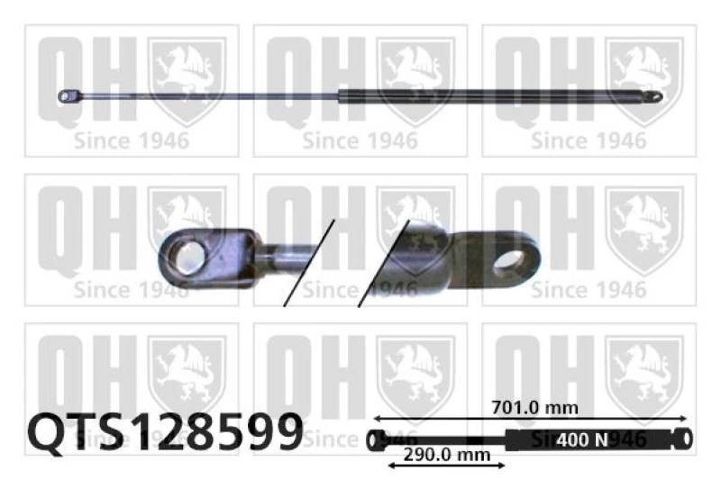 Image of QUINTON HAZELL Tailgate strut QUINTON HAZELL QTS128599