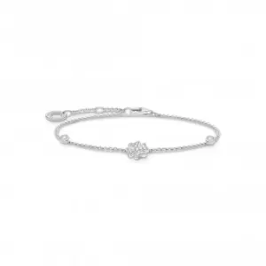 image of Silver Zirconia Pave Cloverleaf Bracelet A1993-051-14-L19v