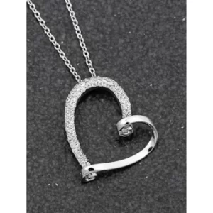 Image of Looped Silver Plated Heart Necklace
