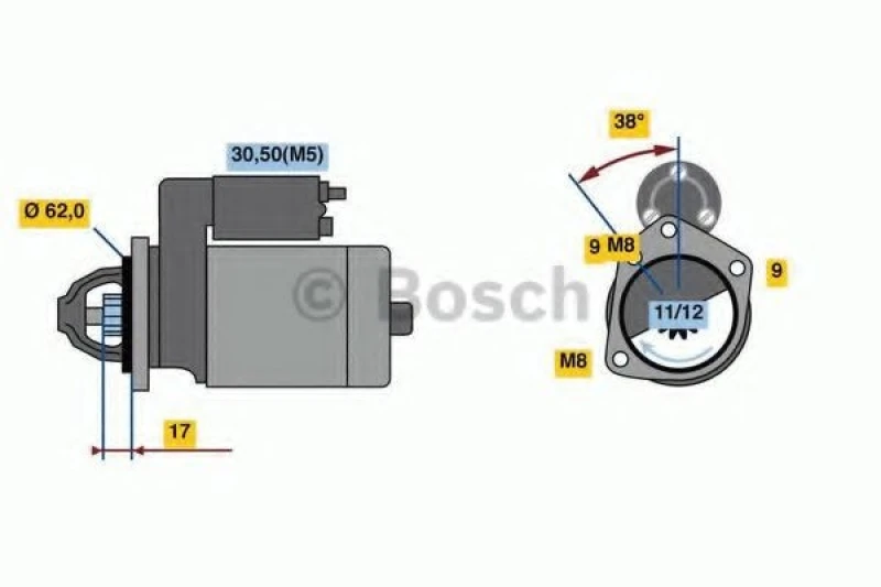 Image of Starter motor Bosch 0 986 022 790