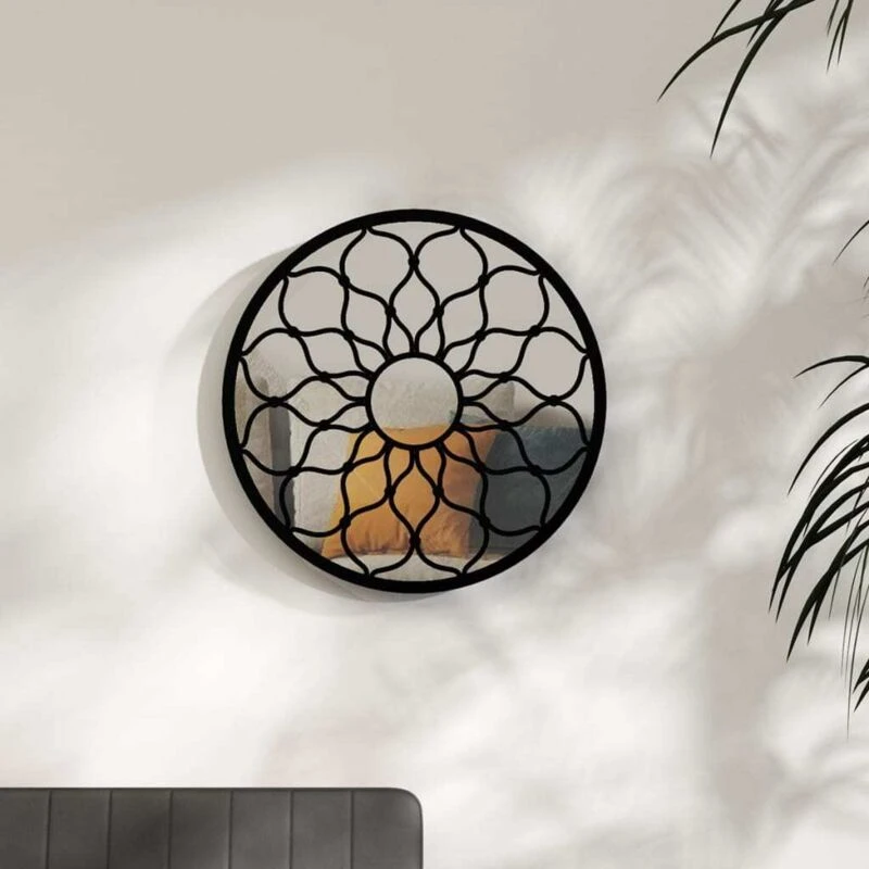 Image of VIDAXL Mirror Black 40x3cm Iron Round for Indoor Use Vidaxl 8720286774526
