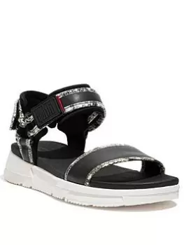 image of FitFlop Heda Flat Sandals - Black, Size 5, Women