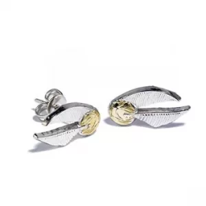 Image of Harry Potter Silver Plated Earrings Golden Snitch
