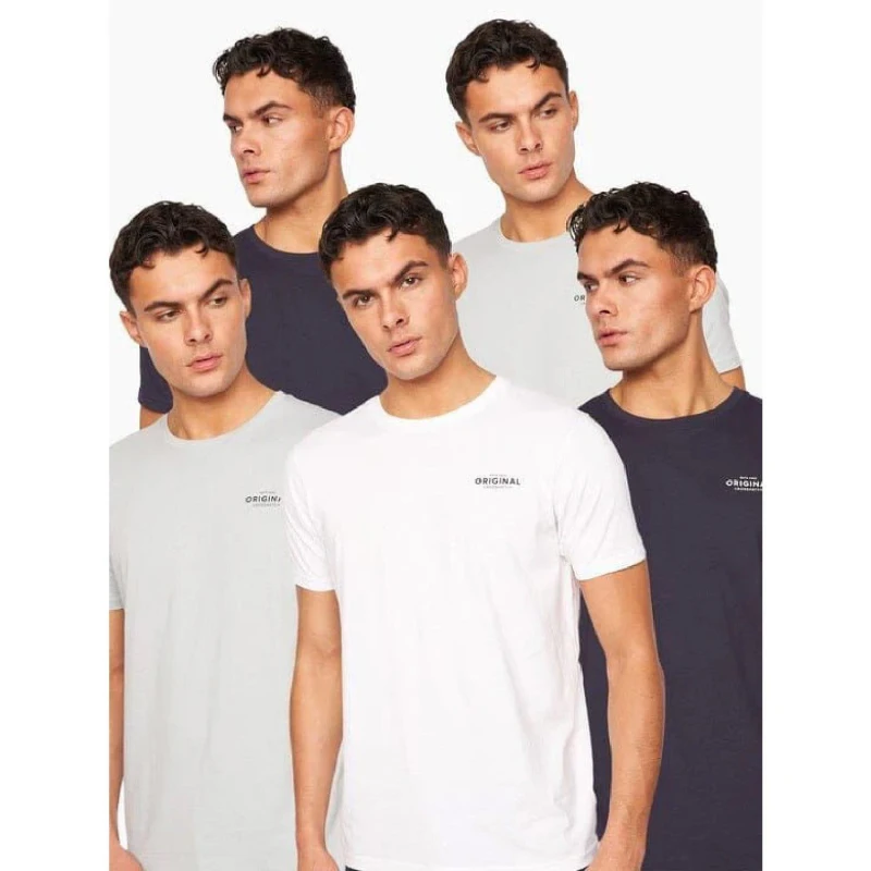 Image of Crosshatch Crosshatch Men Bailtee T-Shirt 5pk Size: Small Multi S Male 5059294570299