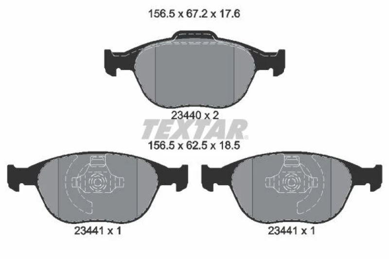 Image of Brake pad set TEXTAR 2344004