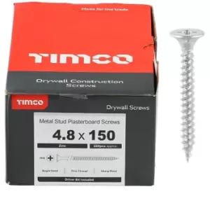 Image of Timco Silver Drywall Bugle Head Screws (Fine Thread) - 4.8 x 150 (100 pack)