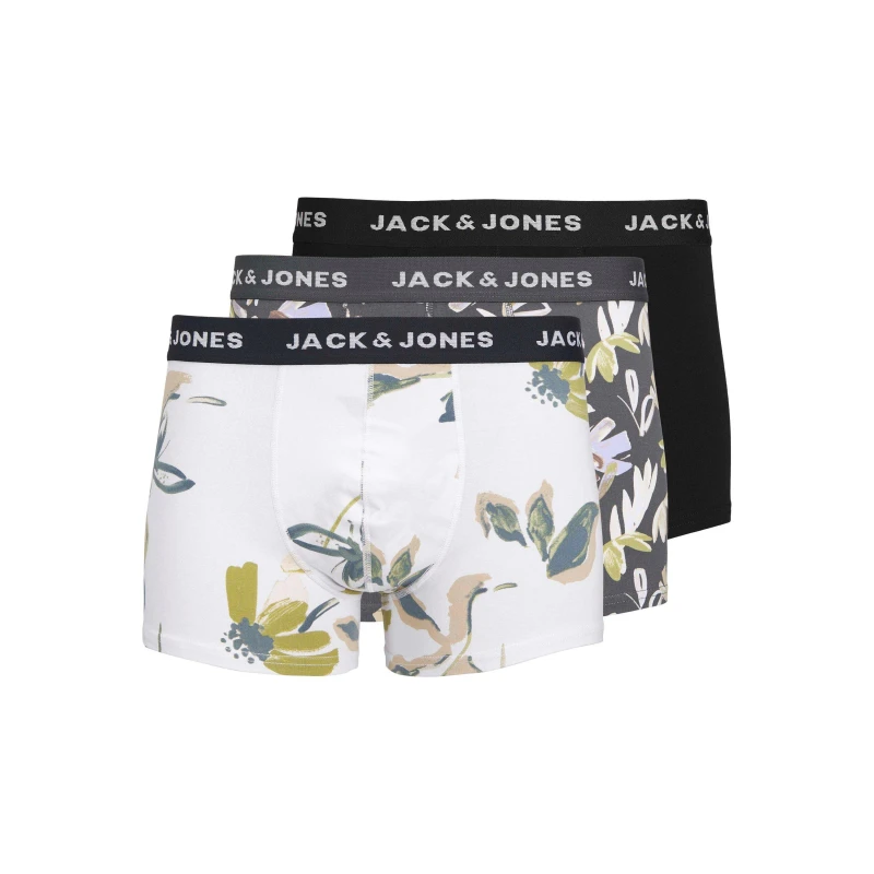 Image of Jack and Jones Mens Abstract 3 Pack Boxers Iron Gate male Small