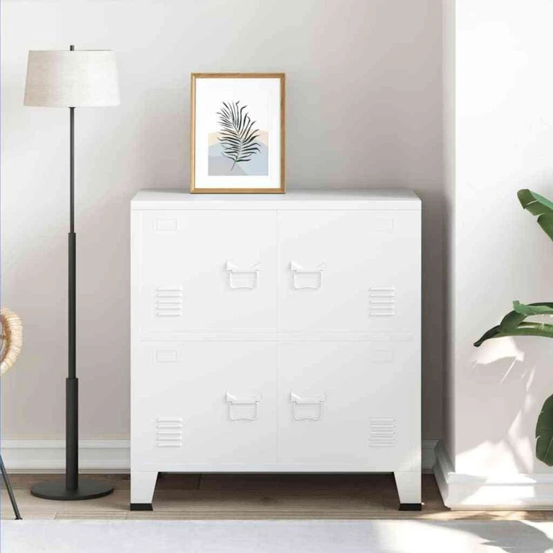 Image of VIDAXL Industrial Storage Chest White 75x40x80cm Steel vidaXL 8720286699614