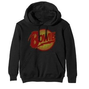 Image of David Bowie - Vintage Diamond Dogs Logo Unisex Large Hoodie - Black