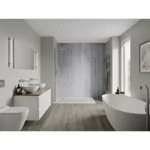 image of Multipanel Linda Barker Bathroom Wall Panel Hydrolock 2400 X 900mm Concrete Formwood