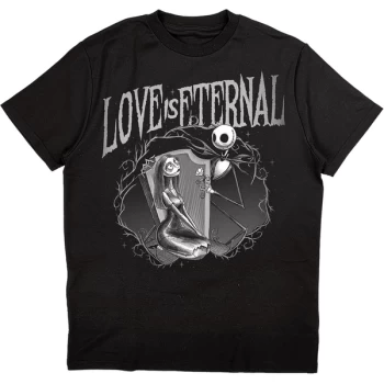 Image of Disney - The Nightmare Before Christmas Jack & Sally Love Is Eternal Unisex Large T-Shirt - Black