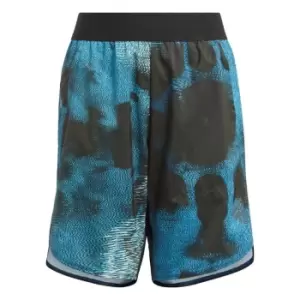 Image of adidas AEROREADY HIIT Training Shorts Kids - White / Almost Blue / Pulse Bl