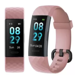 image of Aquarius Ip67 Waterproof Bluetooth Fitness Tracker With Heart Rate Monitor And Step Counter - Pink