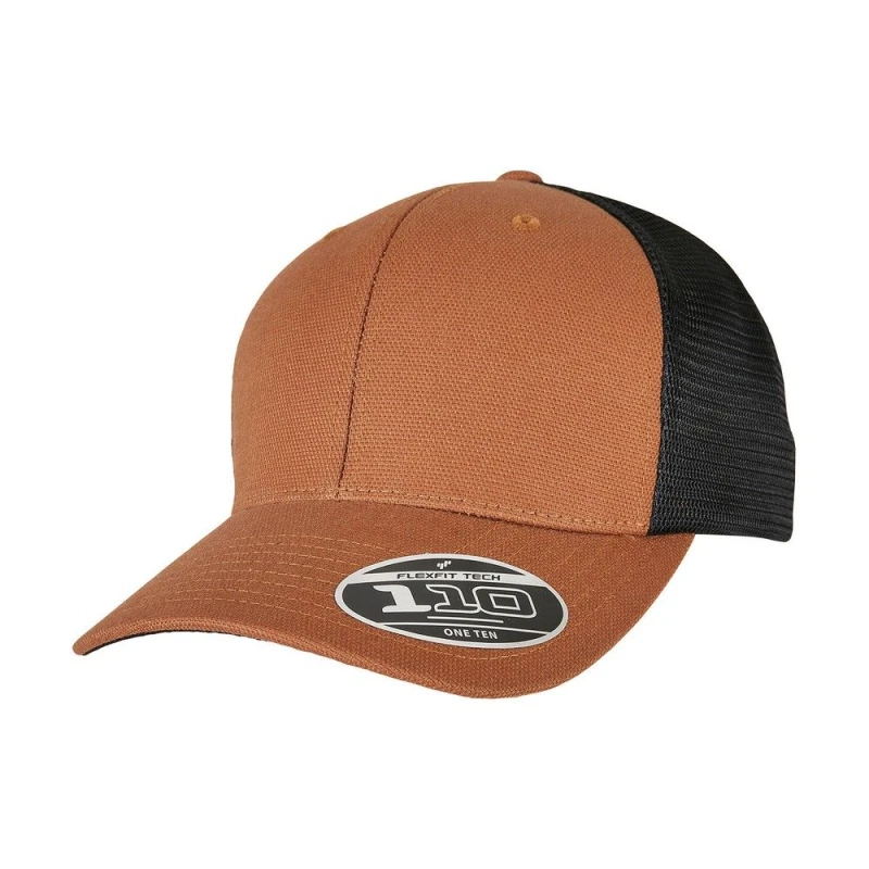 Image of Flexfit Flexfit Men 110 Canvas Structured Trucker Cap in Camel Camel One Size Male 5063300286425