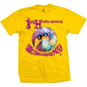 image of Jimi Hendrix - Are You Experienced? Unisex Large T-Shirt - Yellow