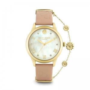 Image of Daisy Dixon Lily Nude Flower Debossed Leather Strap Watch