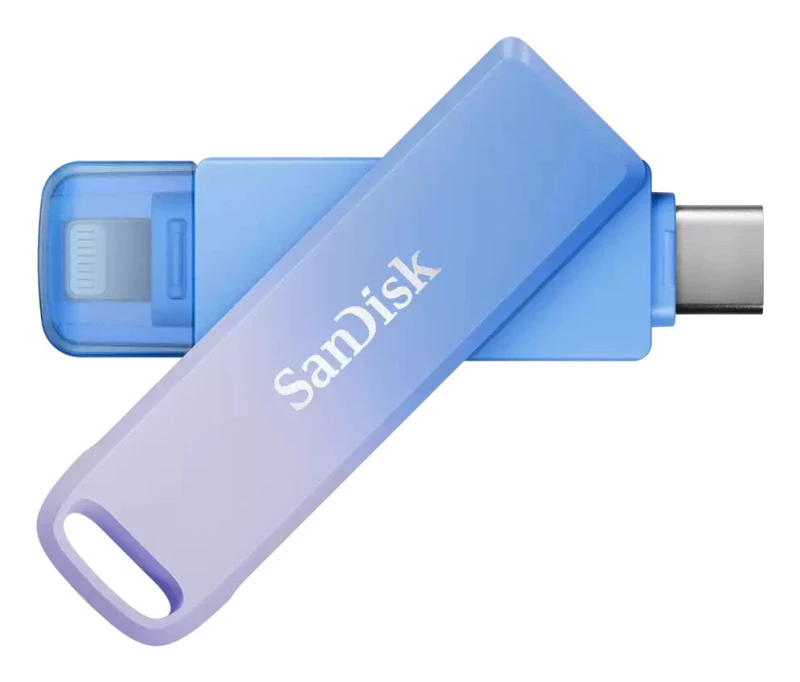 Image of SanDisk SanDisk Creator Phone Drive USB flash drive 128GB USB Type-C / Lightning 3.2 Gen 1 (3.1 Gen 1) Blue, Lilac SDIXD0N-128G-GN6TP