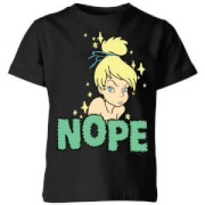 Image of Disney Peter Pan Tinkerbell Nope Kids T-Shirt - Black - 11-12 Years