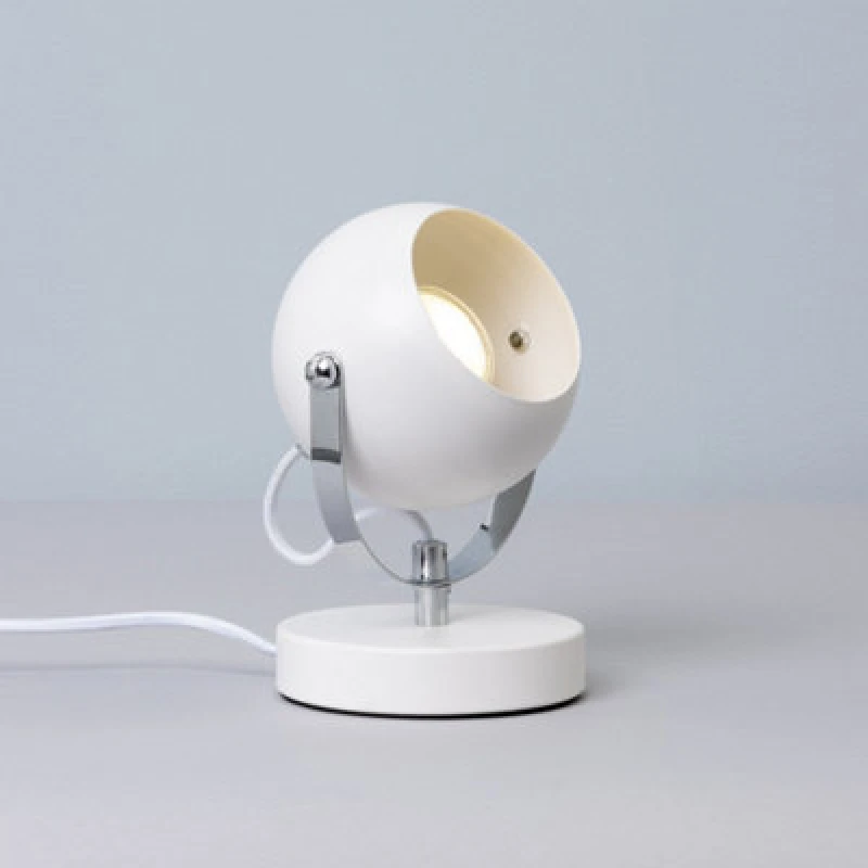 Image of Inlight Azure Retro Matt White Round Table Lamp