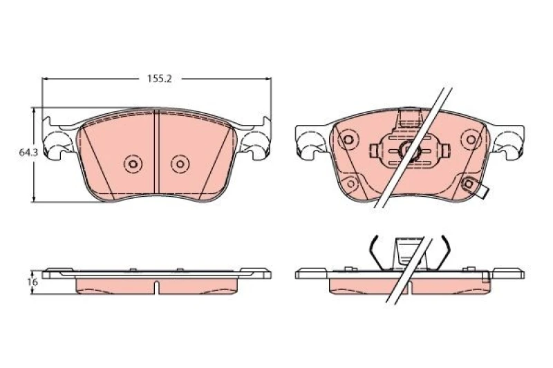 Image of Brake pad set TRW GDB2342
