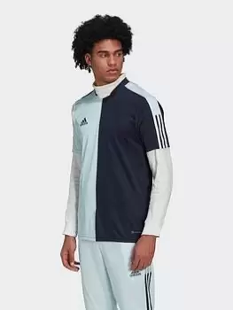 Image of adidas Tiro Half & Half Jersey, Blue Size XL Men