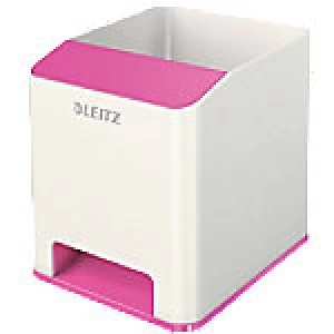 image of Leitz Pencil Pot WOW Polystyrene Pink, White 9 x 10 x 10.1 cm