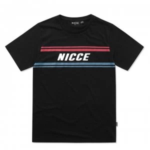 image of Nicce Border T-Shirt Mens - Black