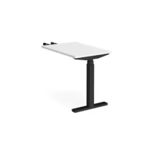 image of Height Adjustable Desk Rectangular Desk With Return 600mm White Tops With Black Frames Elev8 Touch