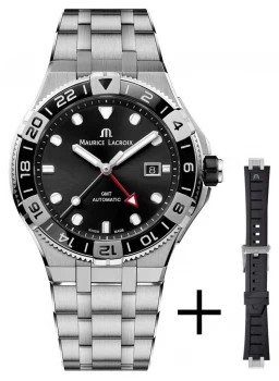 Image of Maurice Lacroix Aikon Venturer GMT 43mm Strap Set Black Watch