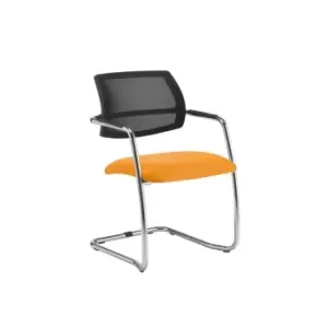 Image of Dams MTO Tuba Chrome Cantilever Frame Conference Chair with Half Mesh Back - Cos
