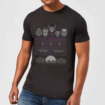 image of Universal Monsters I Prefer Halloween Mens T-Shirt - Black - 3XL - Black