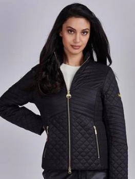 Image of Barbour International Formation Quilted Jacket - Black, Size 14, Women