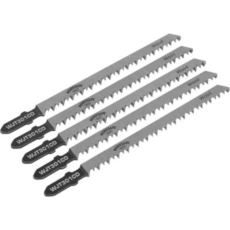 Image of Loops 5 PACK 90mm Chrome Vanadium Steel Jigsaw Blade - 8 TPI - Diagonal Teeth - Wood Metallics