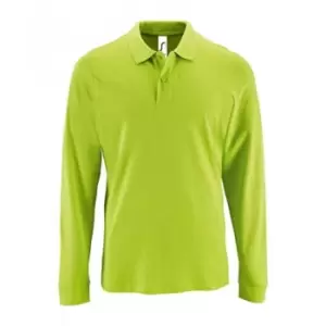 Image of SOLS Mens Perfect Long Sleeve Pique Polo Shirt (3XL) (Apple Green)