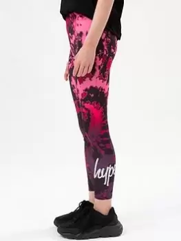 image of Hype Girls Purple Tie Dye Fade Script Legging, Purple, Size Age: 5-6 Years, Women