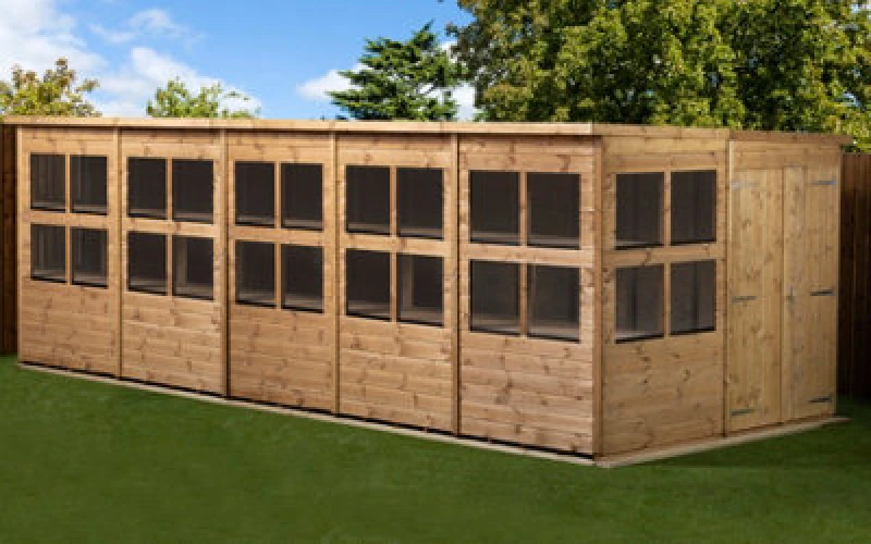 Image of Empire Sheds Empire Pent Potting Shed 20X8 Double Door