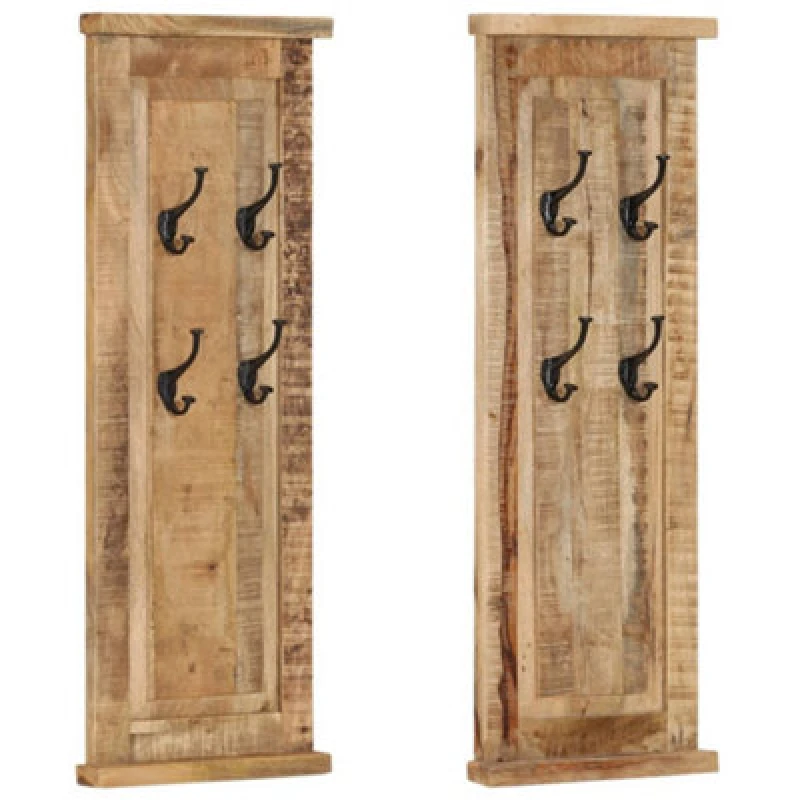 Image of VIDAXL Coat Racks 2 pcs Solid Wood Mango 38x100cm Vidaxl 8720286705537