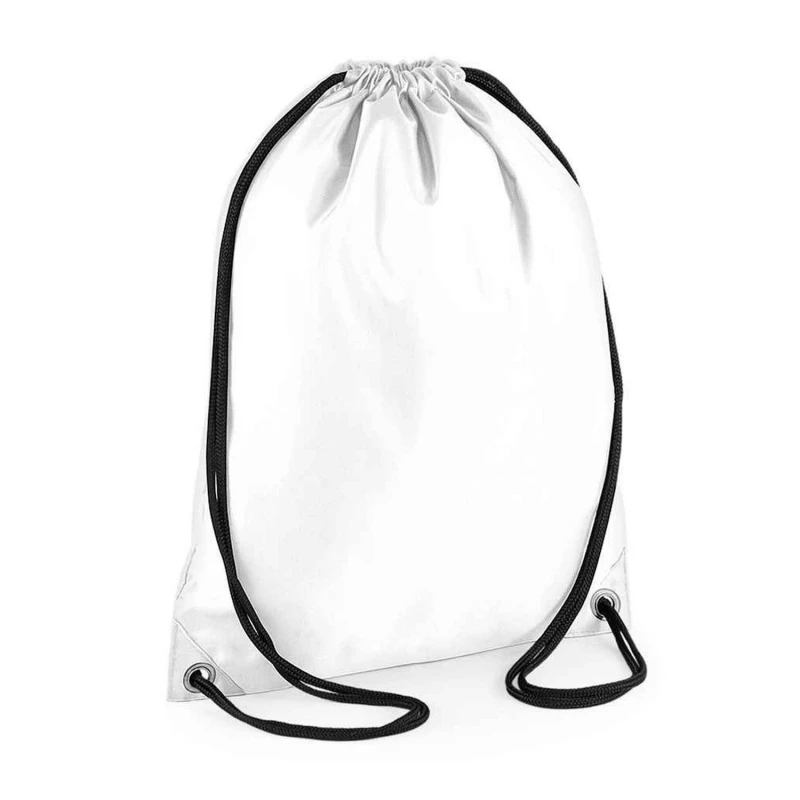 Image of Bagbase Mens Budget Drawstring Bag in White White Male