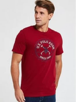 image of U.S. Polo Assn. Striker T-Shirt - Red, Size L, Men