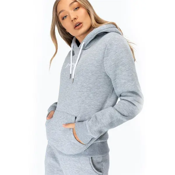 Hype Scribble Logo Womens Pullover Hoodie - Grey 8