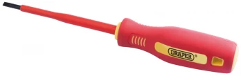 Image of DRAPER 4mm x 100mm Fully Insulated Plain Slot Screwdriver. (Sold Loose) 46523