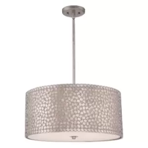 Image of 4 Bulb Ceiling Pendant Light Fitting Old Silver LED E27 100W Bulb