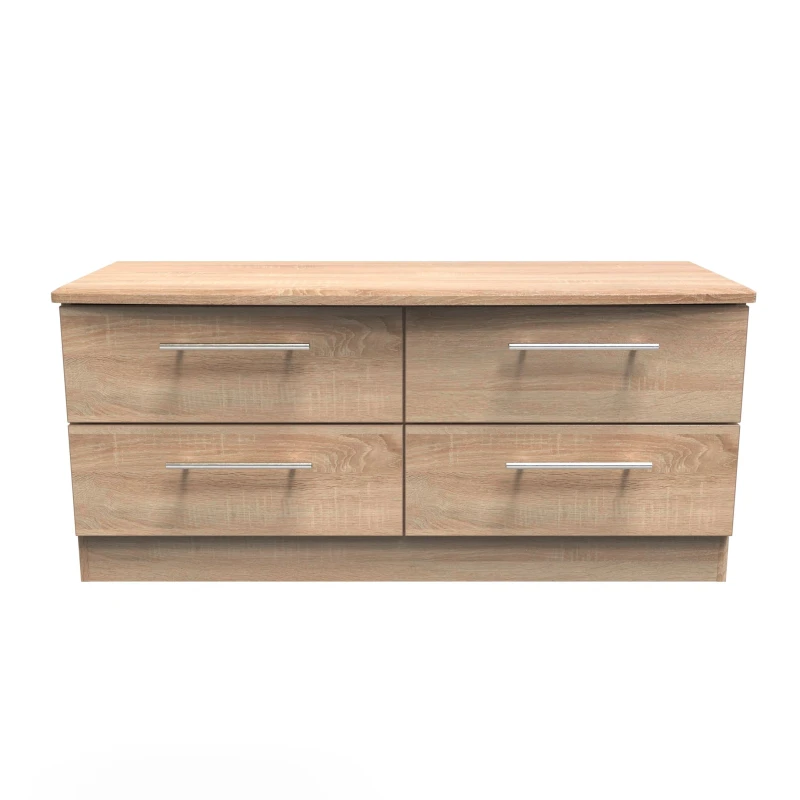 Image of Ready Assembled 2 U Carlton 4 Drawer Bed Box (Ready Assembled) in Light Oak Size: Small Light Oak Unisex Small