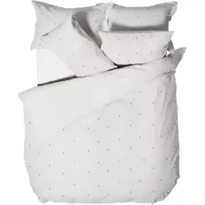 Image of The Linen Yard Strand Duvet Cover Set (King) (White/Grey)