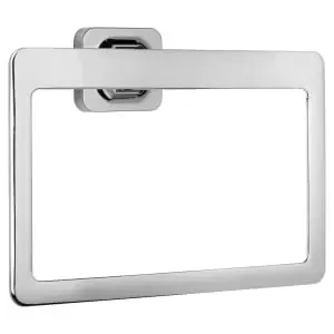 Image of Croydex Flexi-Fix Shoreditch Bathroom Towel Ring - Chrome