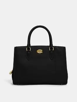 image of Coach Polished Pebble Leather Brooke Carryall 28 - Black