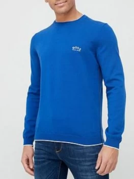 Image of Hugo Boss Riston Knitted Jumper Bright Blue Size 2XL Men